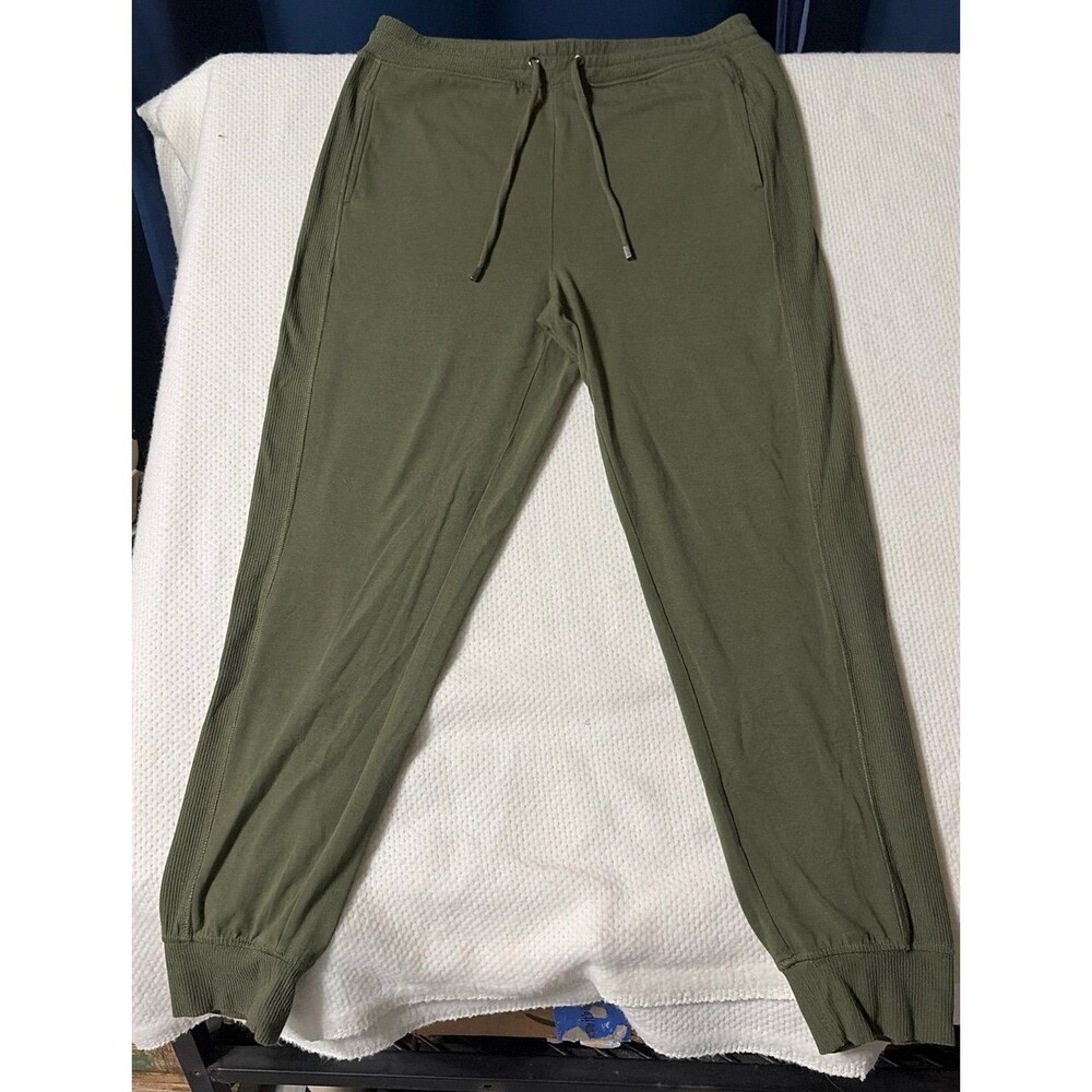 Chico's Zenergy Olive Green Jogger Pants - 12/14 Drawstring Elastic Wai